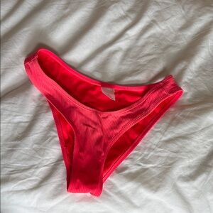 Vibrant Pink Ribbed Bikini Bottom
